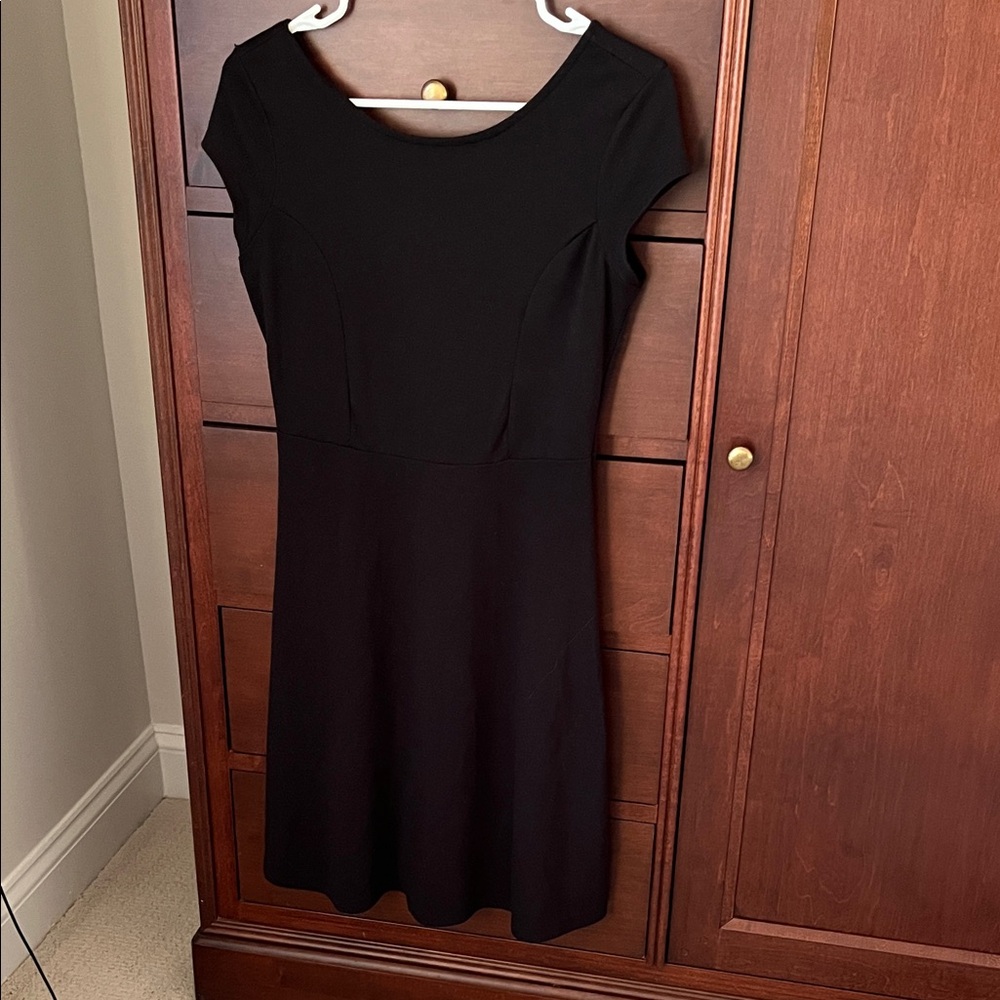 Old Navy Black Cap-Sleeve Fit & Flare Dress